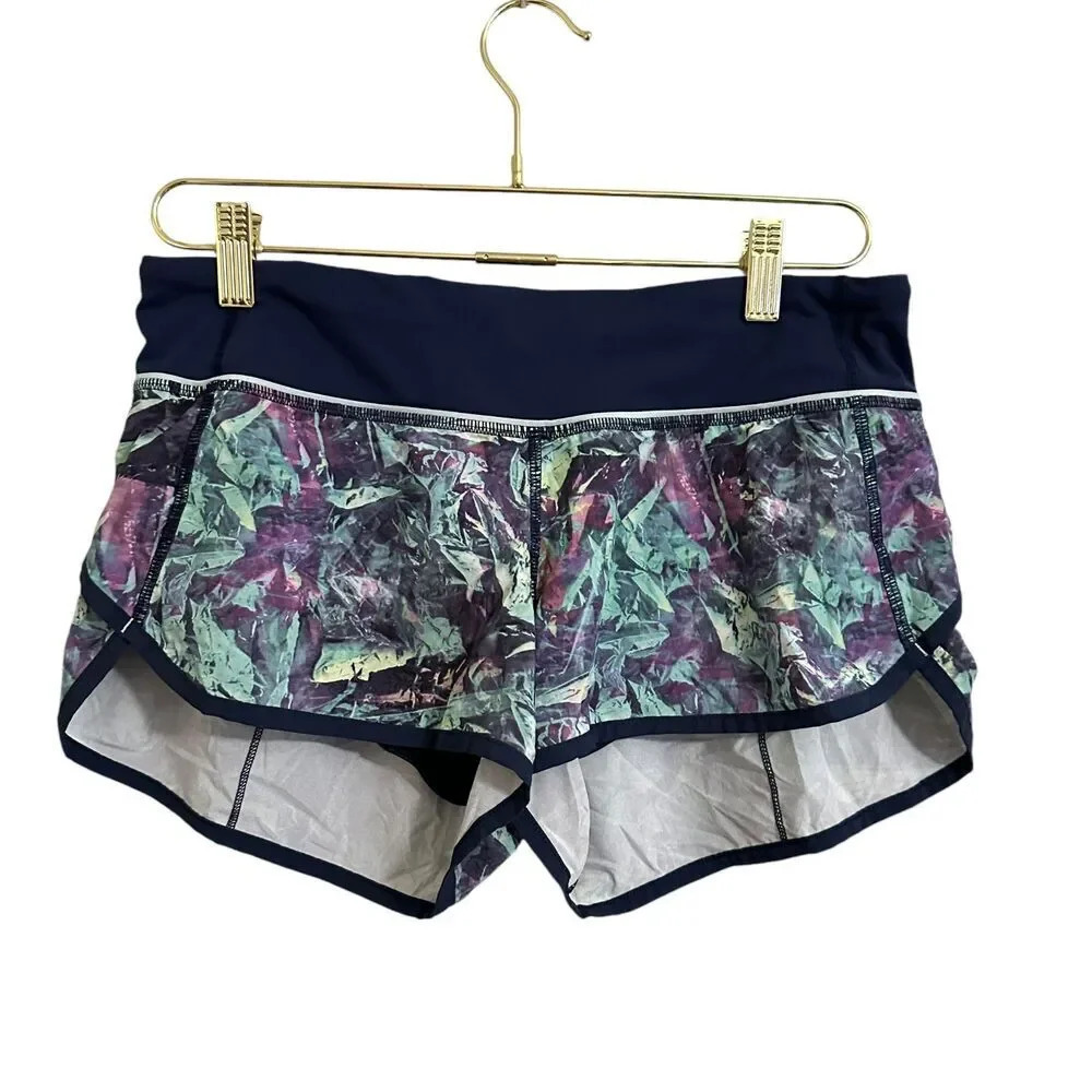 Lululemon Run Speed Short Women's Size 6 Iridescent Multi Stretch Breathable Gym